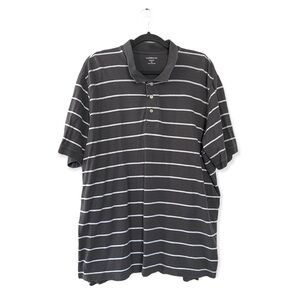 Croft & Barrow Gray & White Stripe Polo Shirt Men’s Size XL Striped Golf Top